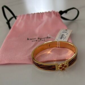 NWT Kate Spade Gold and Brown Floral Bangle